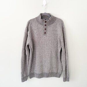 Daniel Blasi made in Italy wool blend grey quarter button mock collar sweater